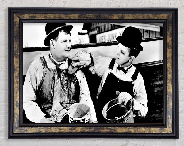Laurel n Hardy Towed In The Hole Framed Print