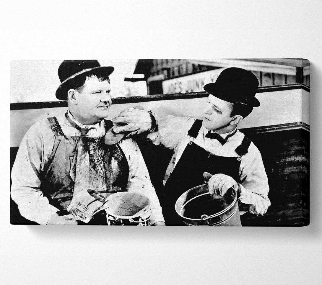  A Canvas Print of Laurel n Hardy Towed In The Hole Canvas Print