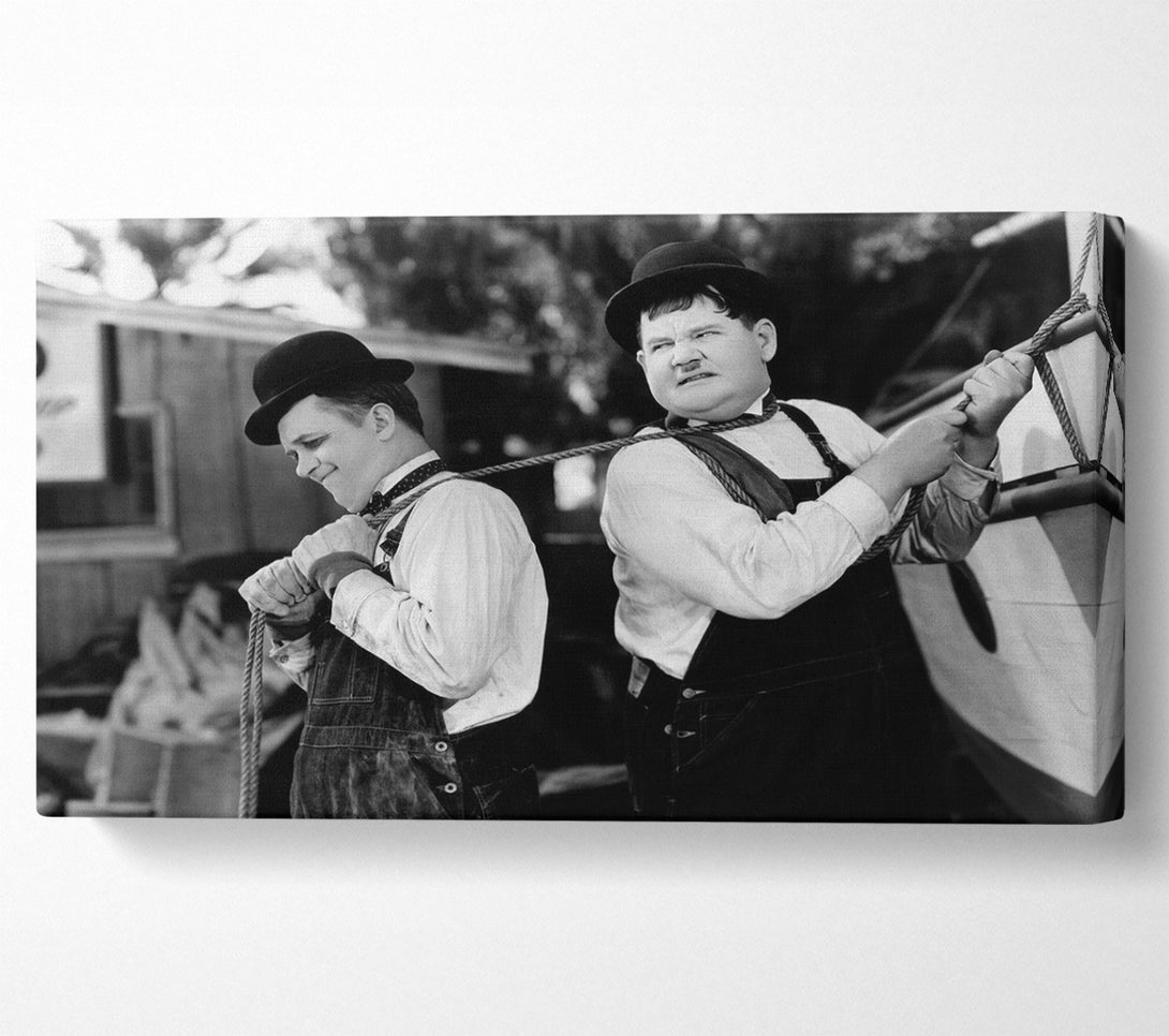  A Canvas Print of Laurel And Hardy Heave Canvas Wall Art
