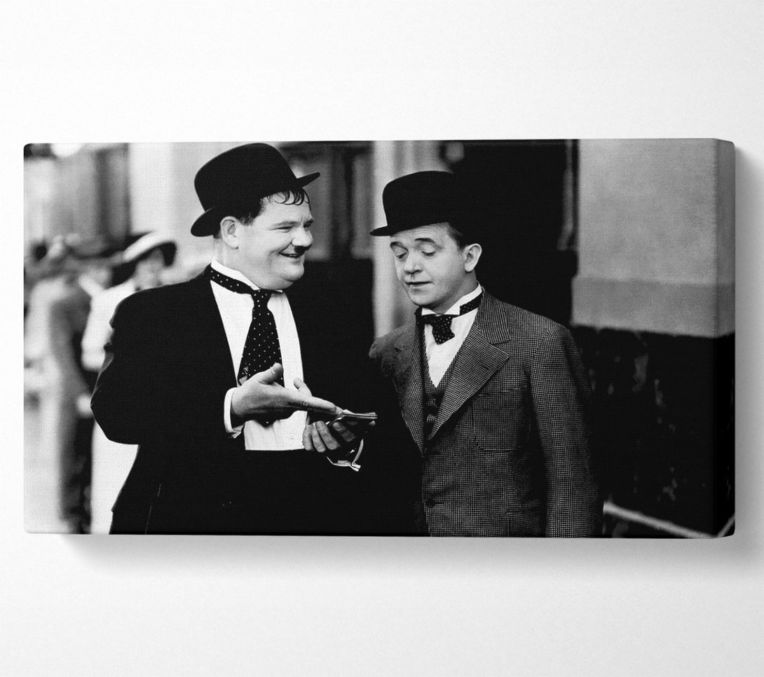  A Canvas Print of Laurel And Hardy Money Canvas Art