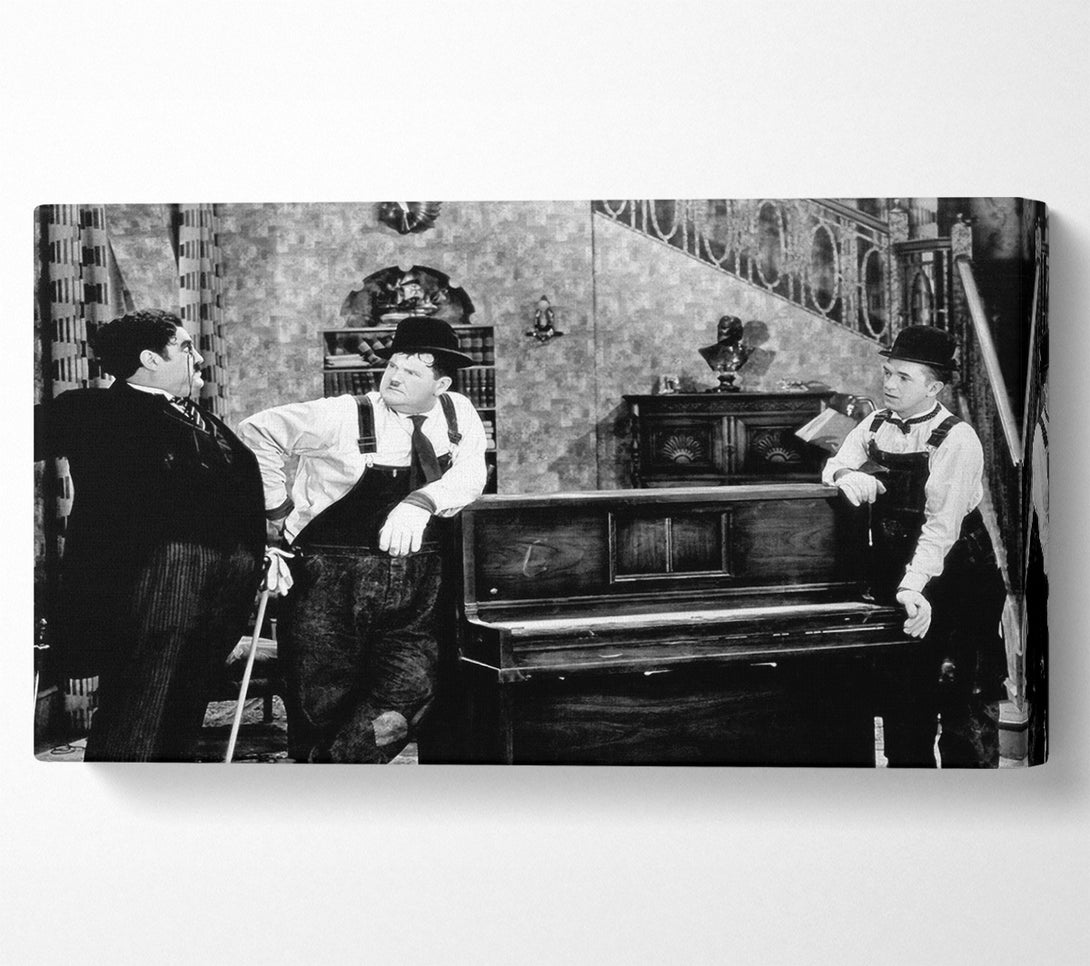  A Canvas Print of Laurel And Hardy Piano Break Canvas Art