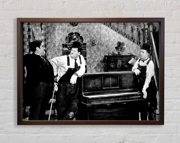 Laurel And Hardy Piano Break Framed Print