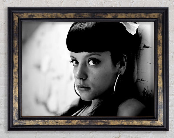 Lily Allen B n W Framed Print