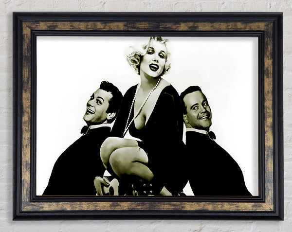 Marilyn Monroe And The Boys Framed Print