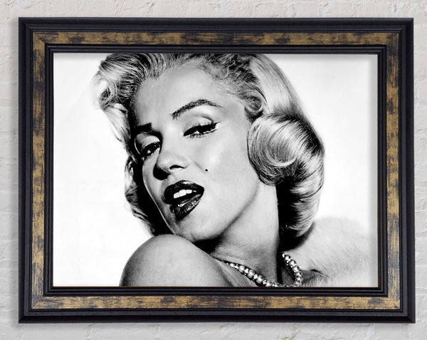 Marilyn Monroe Black And White Framed Print