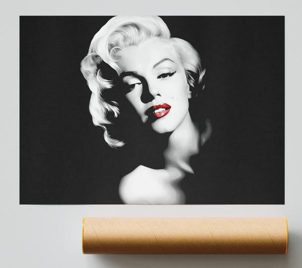 Marilyn Monroe Red Lips Landscape Poster