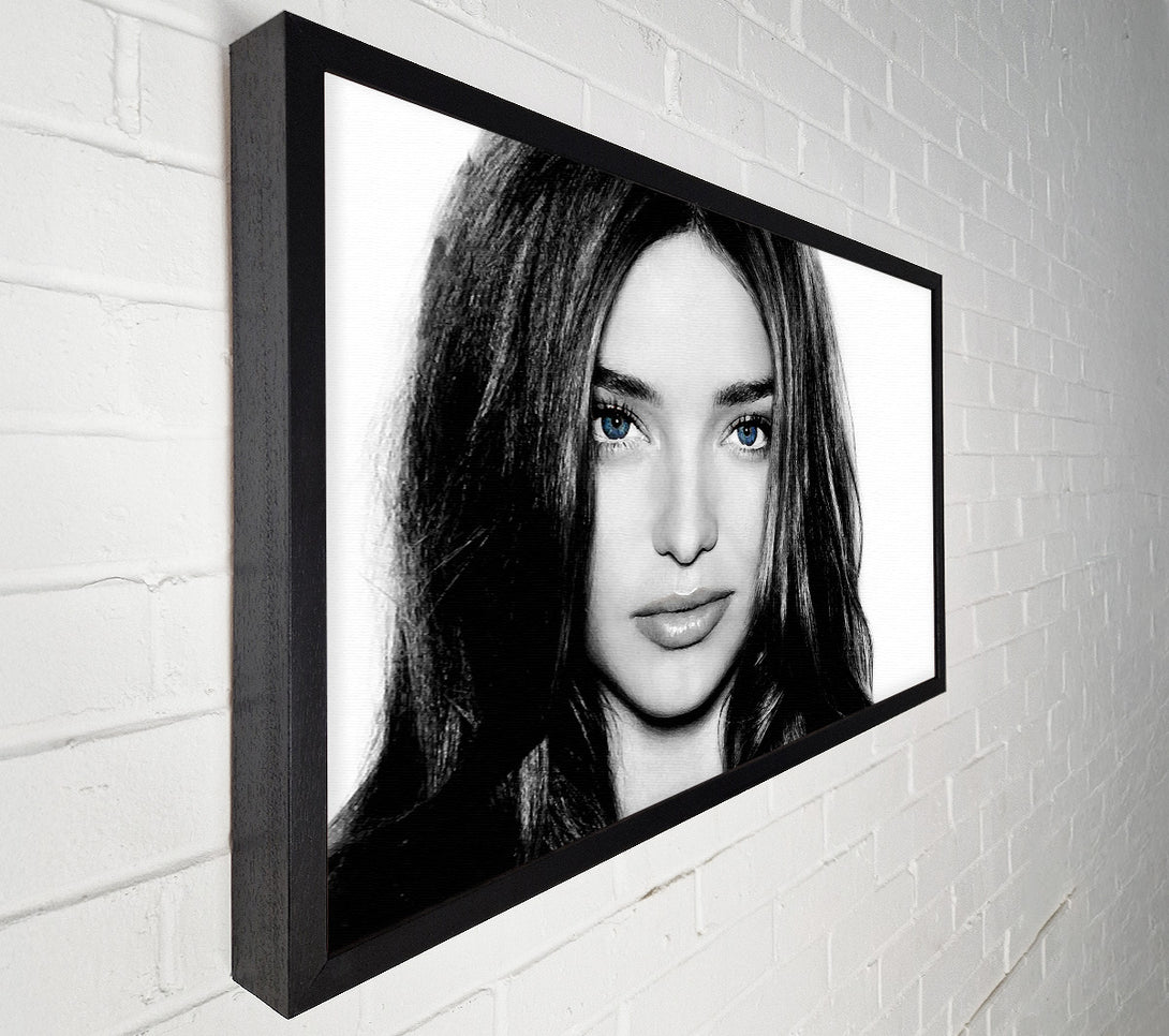  A Canvas Print of Miranda Kirr Face B n W Canvas Print