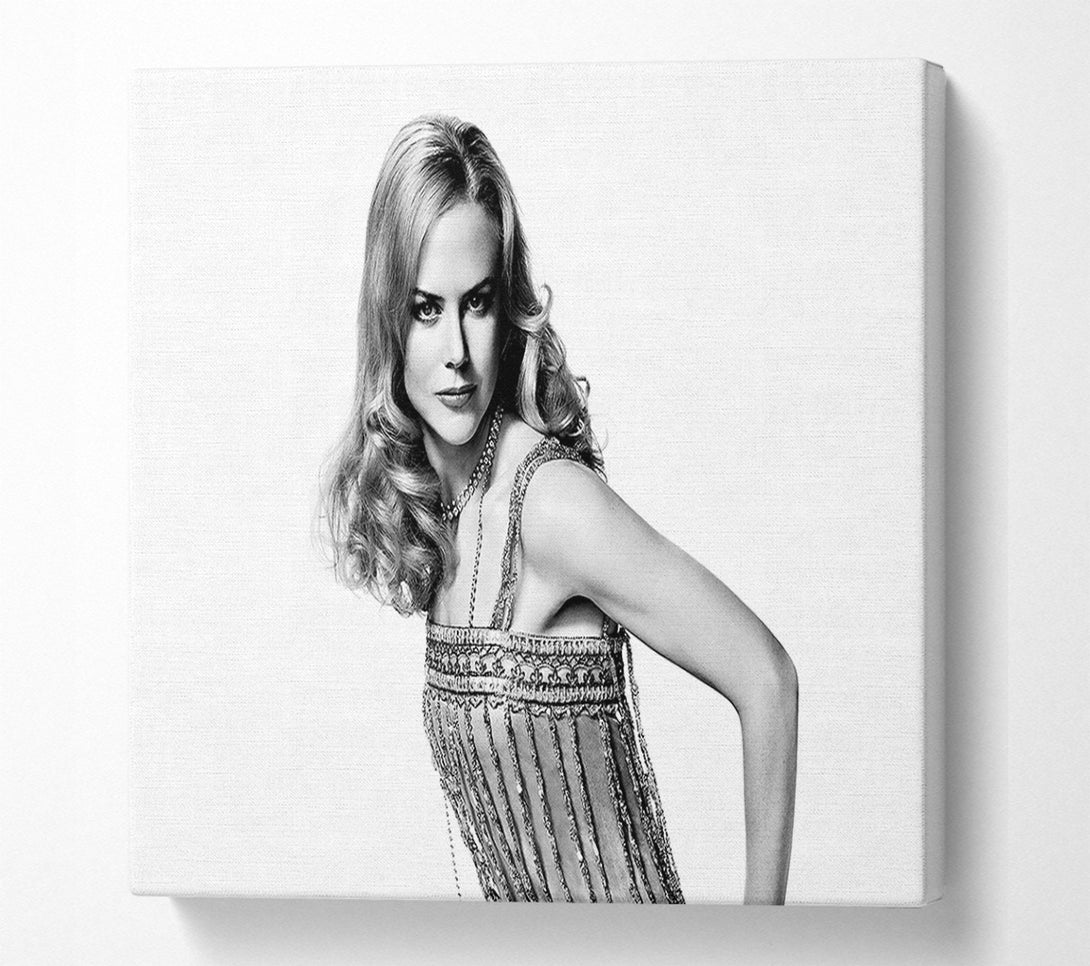  A Canvas Print of Nicole Kidman B n W Canvas Print
