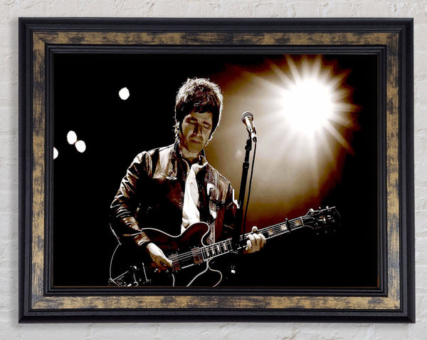 Noel Gallagher Oasis Sepia Framed Print