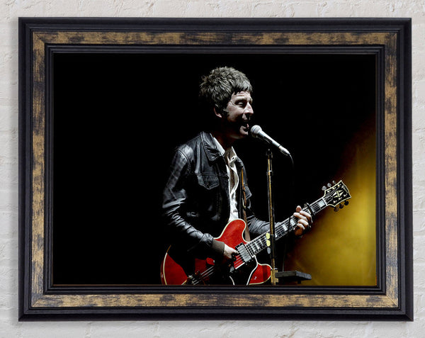 Noel Gallagher On Stage Framed Print