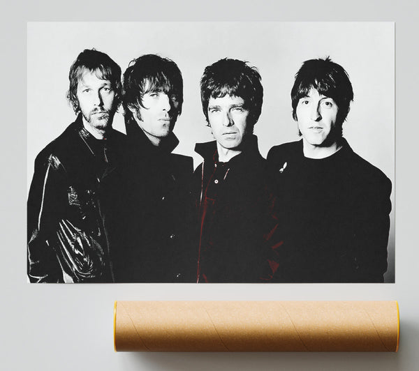 Oasis Noel Red B N W Poster