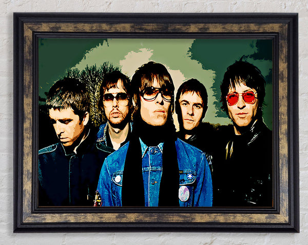Oasis Pop Art Colour Framed Print