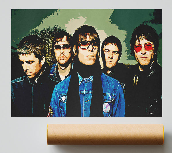 Oasis Pop Art Colour Giclee Print