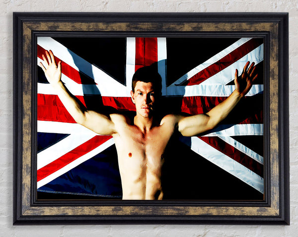 Ricky Hatton British Flag Framed Print