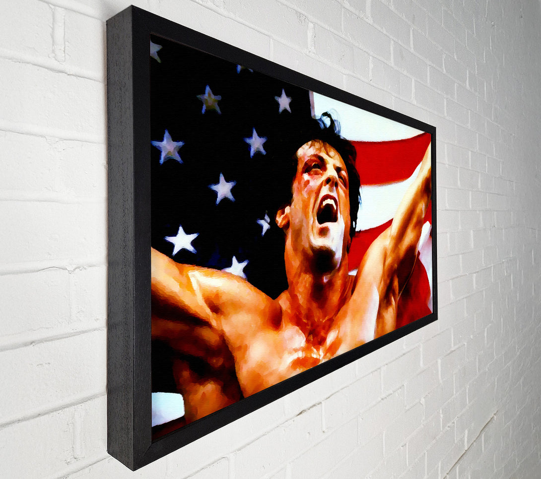  A Canvas Print of Rocky American Flag Canvas Print