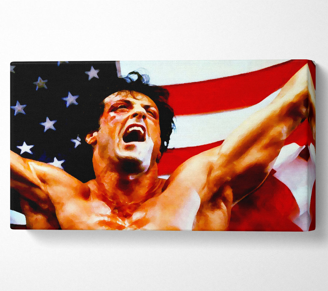  A Canvas Print of Rocky American Flag Canvas Print