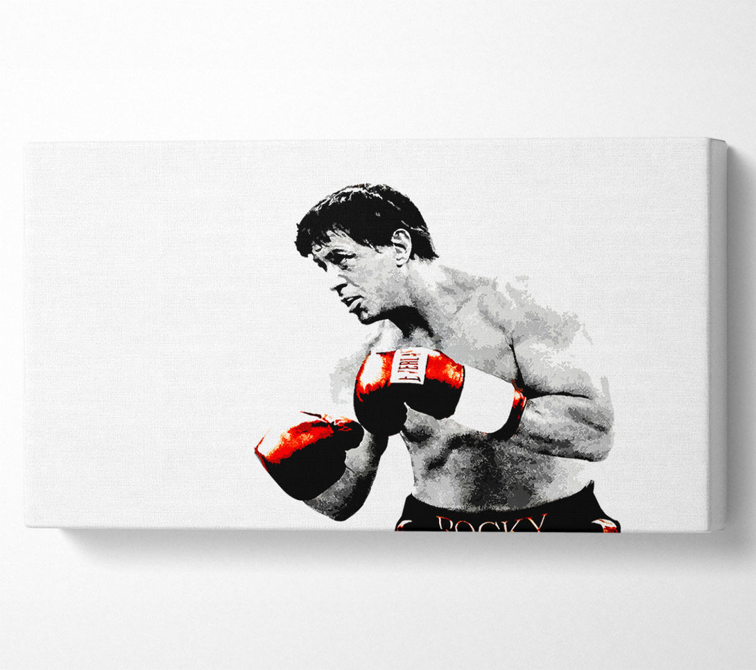  A Canvas Print of Rocky B n W Red Gloves Canvas Art