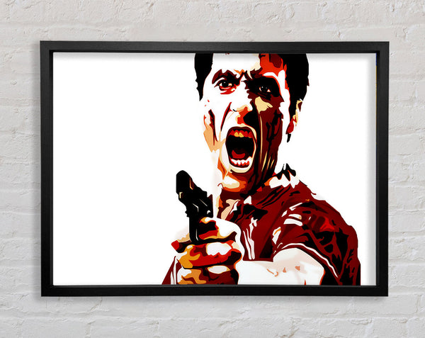 Scarface Al Pacino Red Framed Print