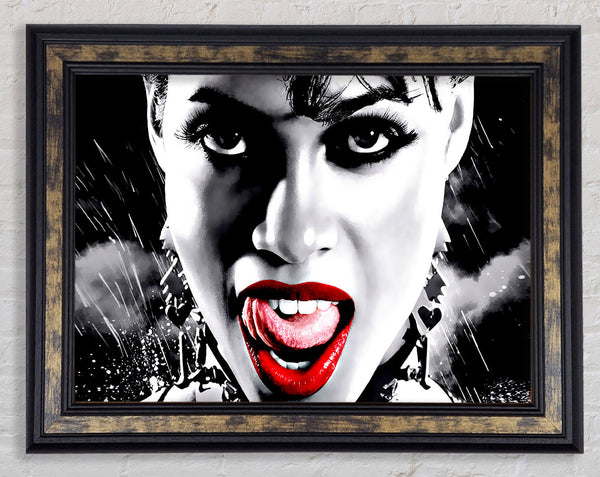 Sin City Lips Framed Print