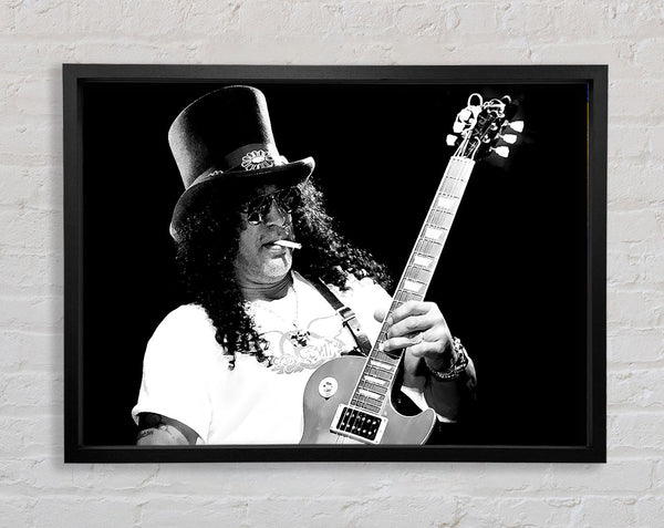Slash On Guitar Framed Print