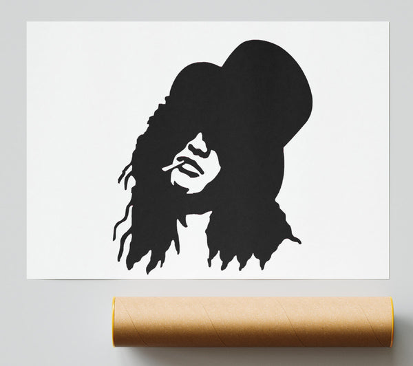 Slash Top Hat Black And White Print