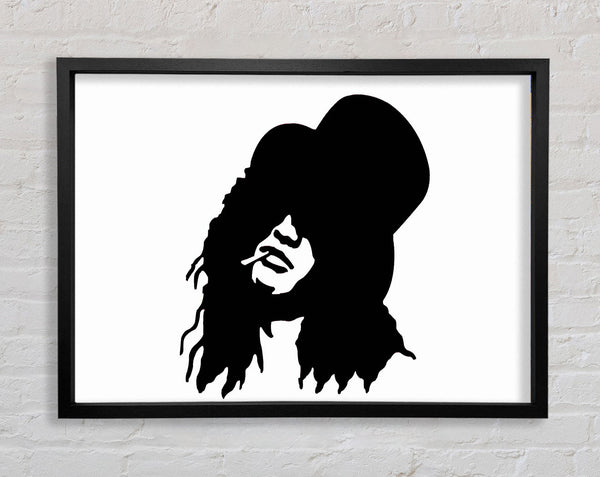 Slash Top Hat Black And White Framed Print