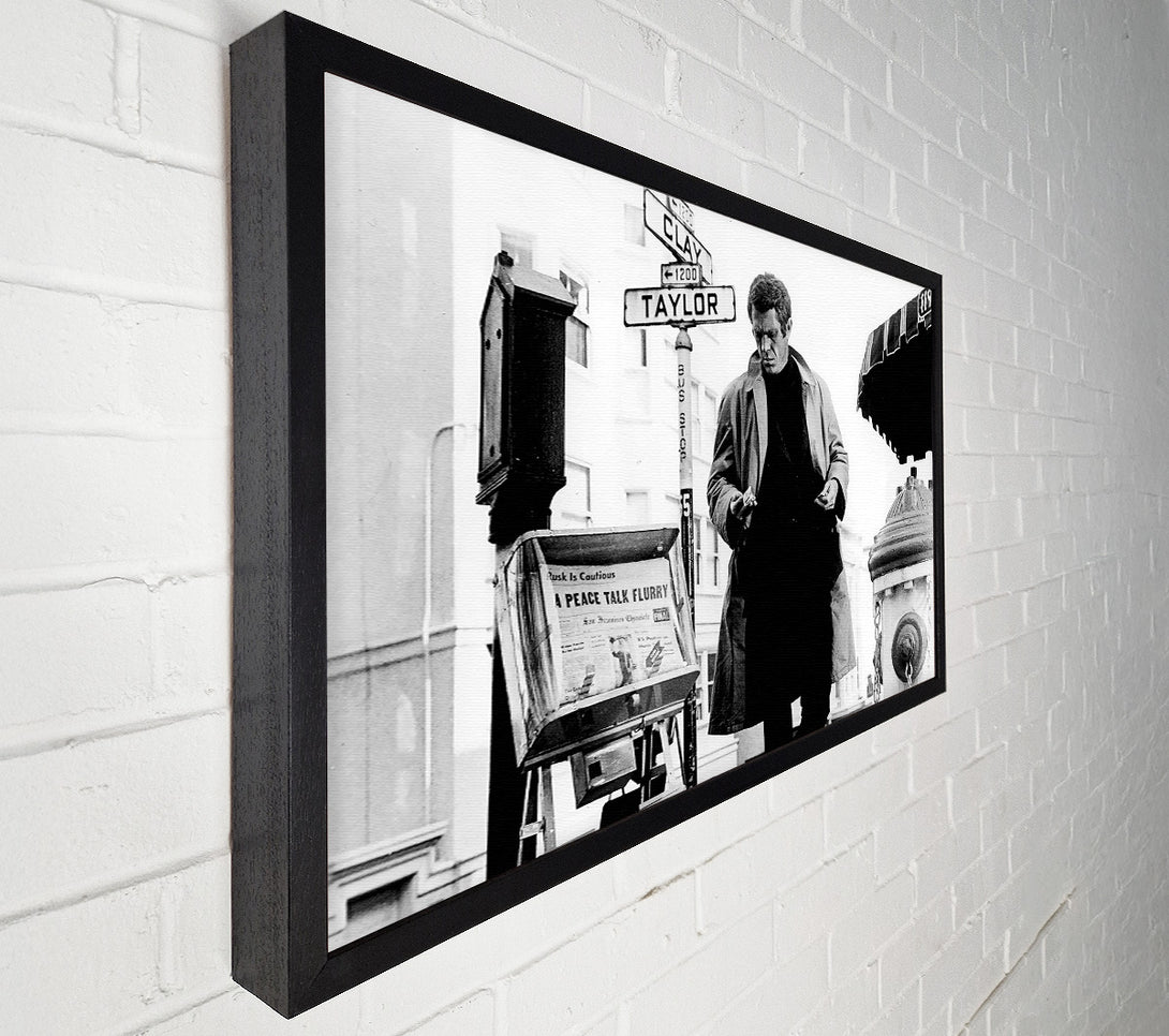  A Canvas Print of Steve McQueen B n W Canvas Wall Art