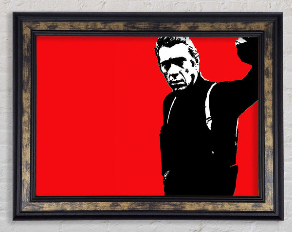 Steve Mcqueen Red Framed Print