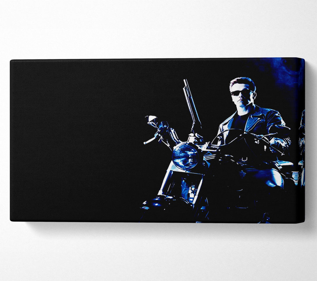  A Canvas Print of Terminator Bike Blue Canvas Print