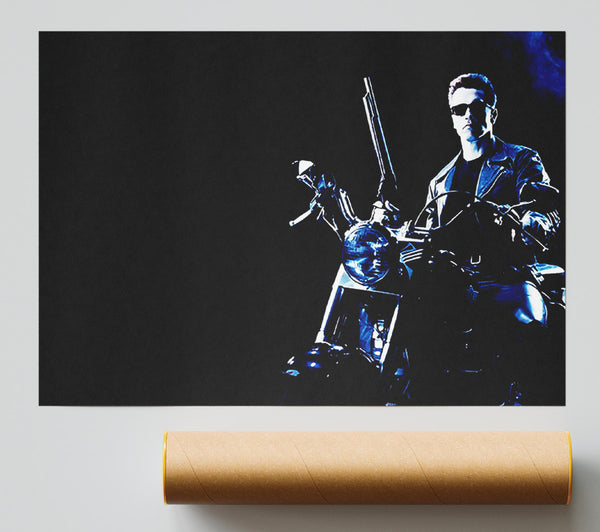 Terminator Bike Blue Poster