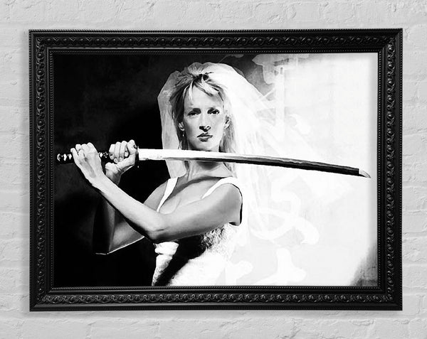 Kill Bill The Bride B n W Framed Print