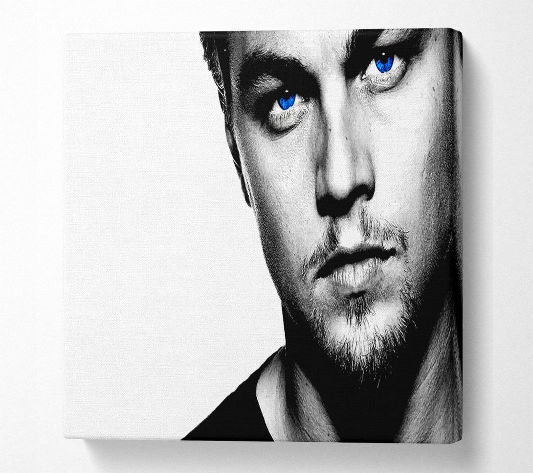  A Canvas Print of Leonardo Dicaprio Blue Eyes B n W Canvas Wall Art