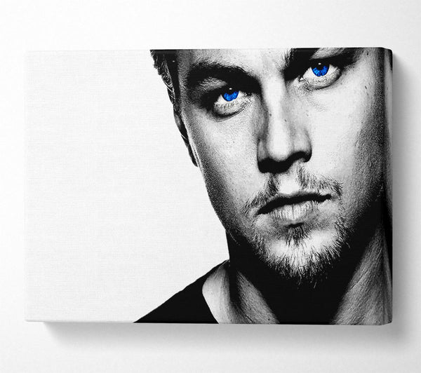  A Canvas Print of Leonardo Dicaprio Blue Eyes B n W Canvas Wall Art