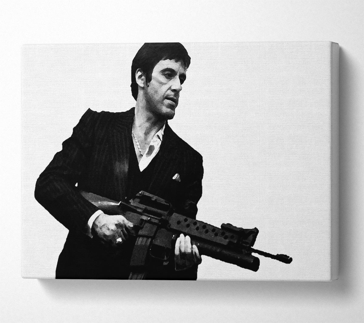 Scarface Tommygun B n W WallartDirect