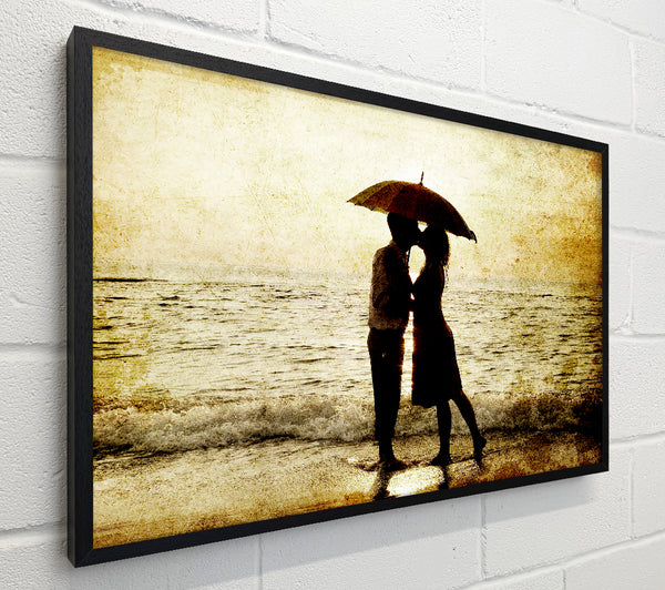 Romantic Love Couple In The Rain
