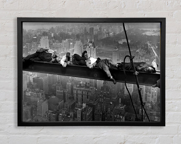 Construction Workers At Height Framed Print