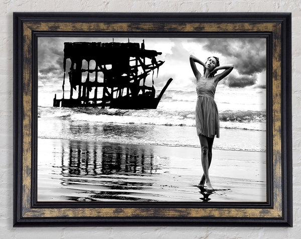 Shipwreck Oregon Coast Framed Print