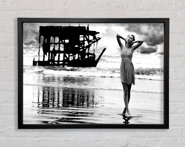 Shipwreck Oregon Coast Framed Print