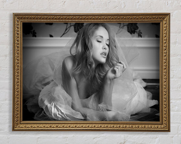 Bride Black And White Framed Print