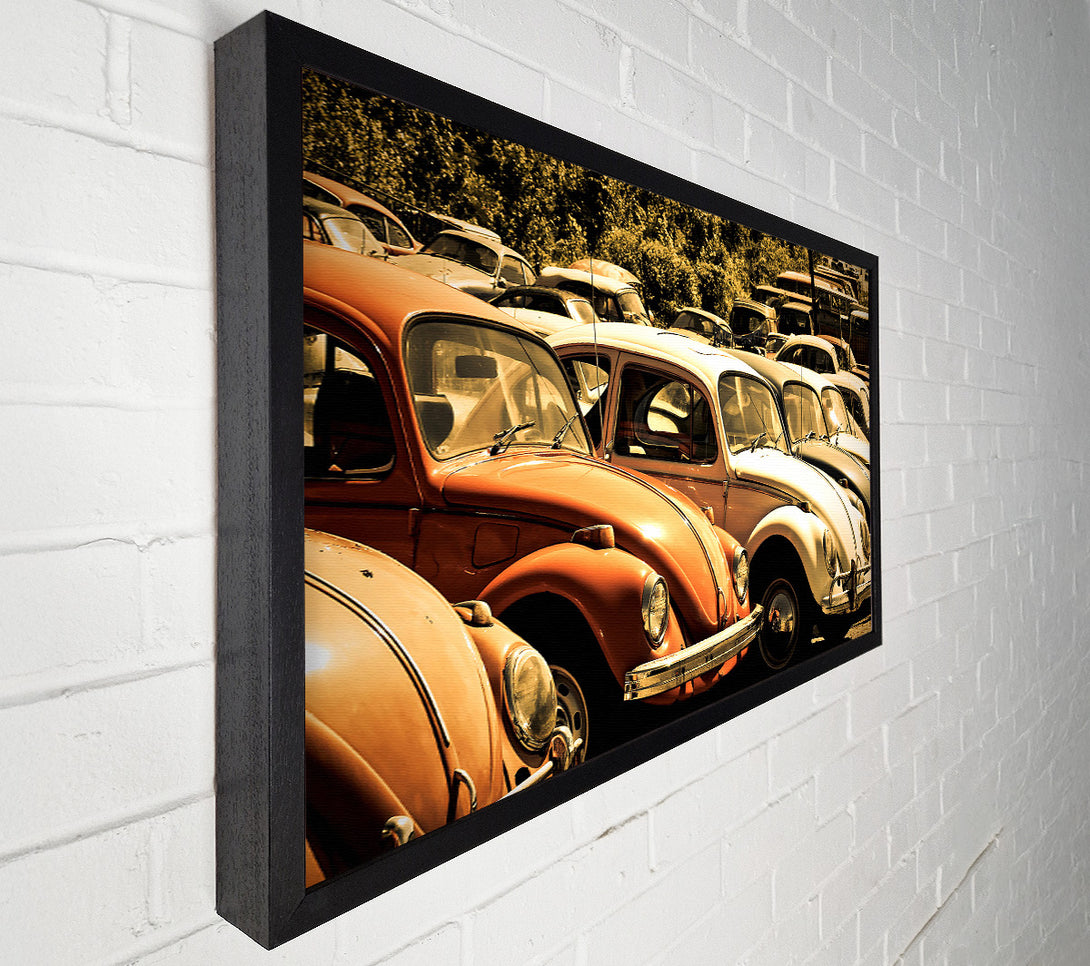  A Canvas Print of Old Volkswagen Beetle Junkyard Canvas Art