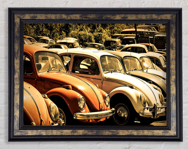 Old Volkswagen Beetle Junkyard Framed Print