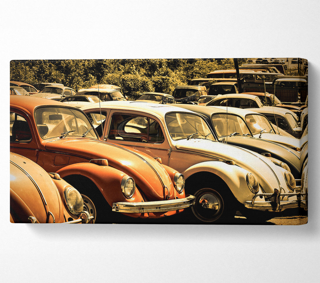  A Canvas Print of Old Volkswagen Beetle Junkyard Canvas Art
