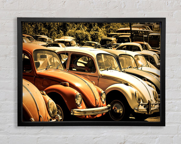 Old Volkswagen Beetle Junkyard Framed Print