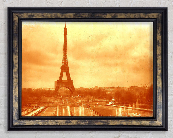 Old Image Of The Eiffel Tower Framed Print