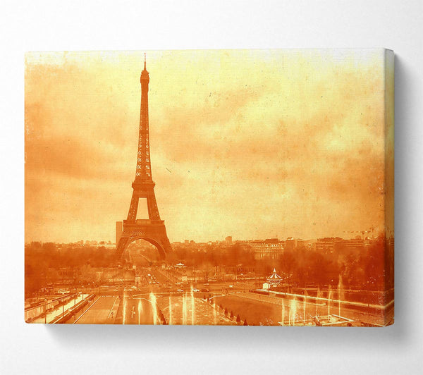  A Canvas Print of Old Image Of The Eiffel Tower Canvas Art