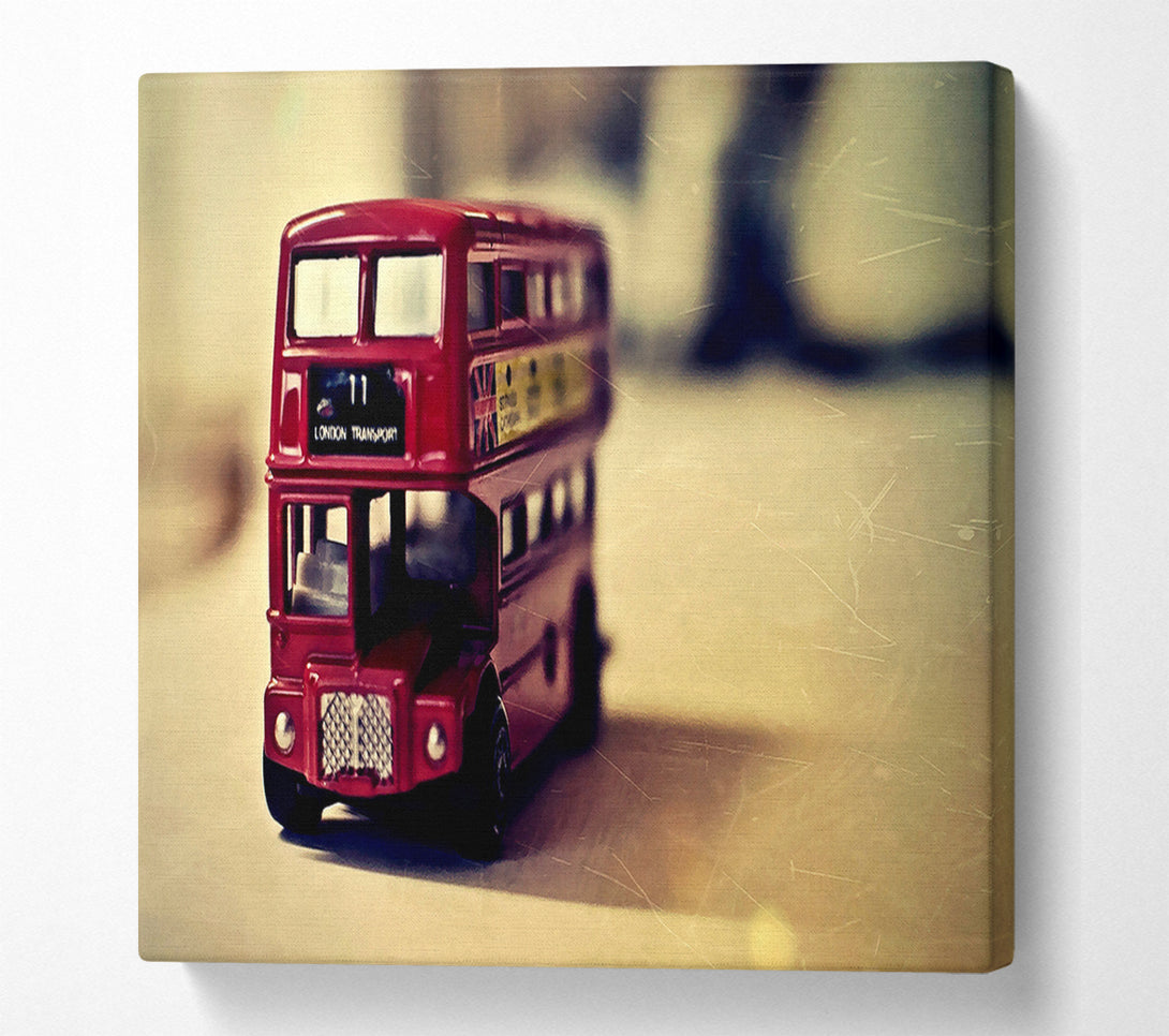  A Canvas Print of Old English Bus Toy Canvas Wall Art