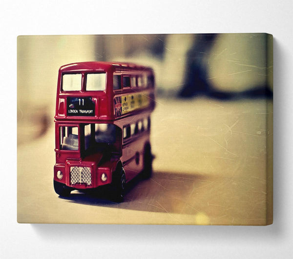  A Canvas Print of Old English Bus Toy Canvas Wall Art
