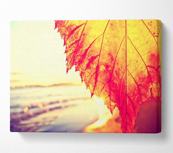Rust Coloured Leaf Canvas Wall Art