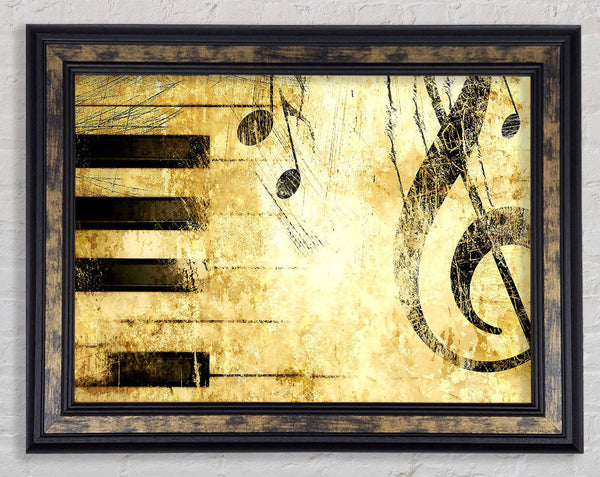 Old Music Score Background Framed Print