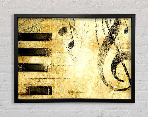 Old Music Score Background Framed Print